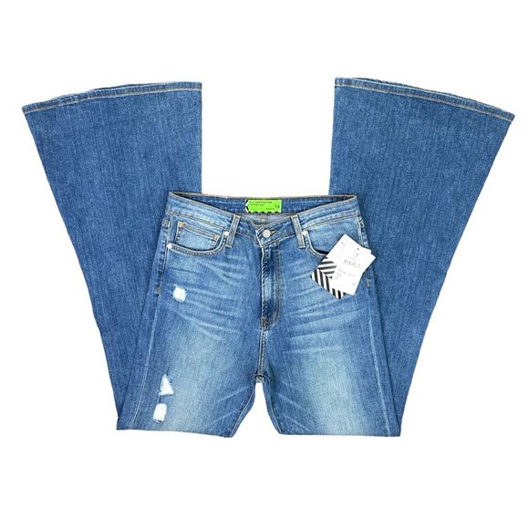 SR vs Sandrine Rose x Free People Blue Indigo Flare Jeans - Size 30 - Picture 2 of 7